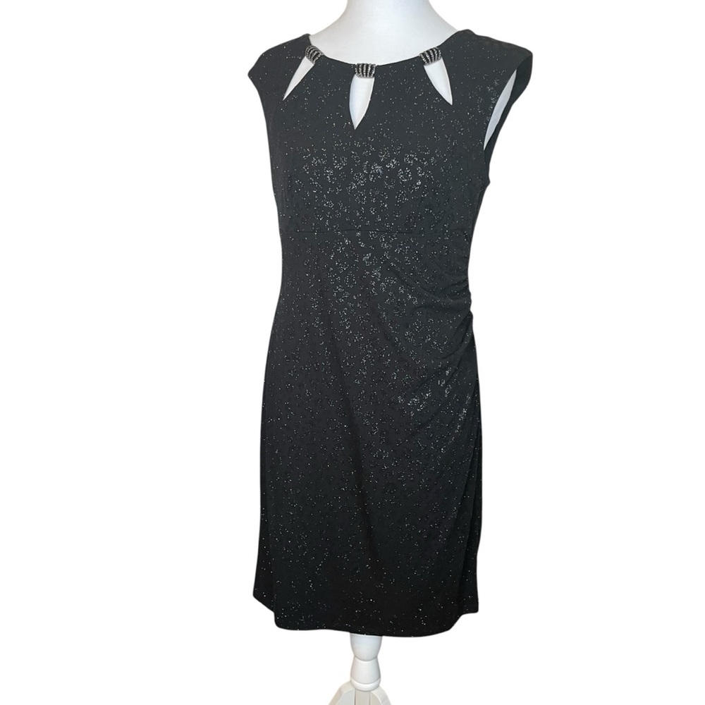 Scarlett Women's Black Sleeveless Cut Out Neck Party Cocktail Dress 8 Sparkly‎